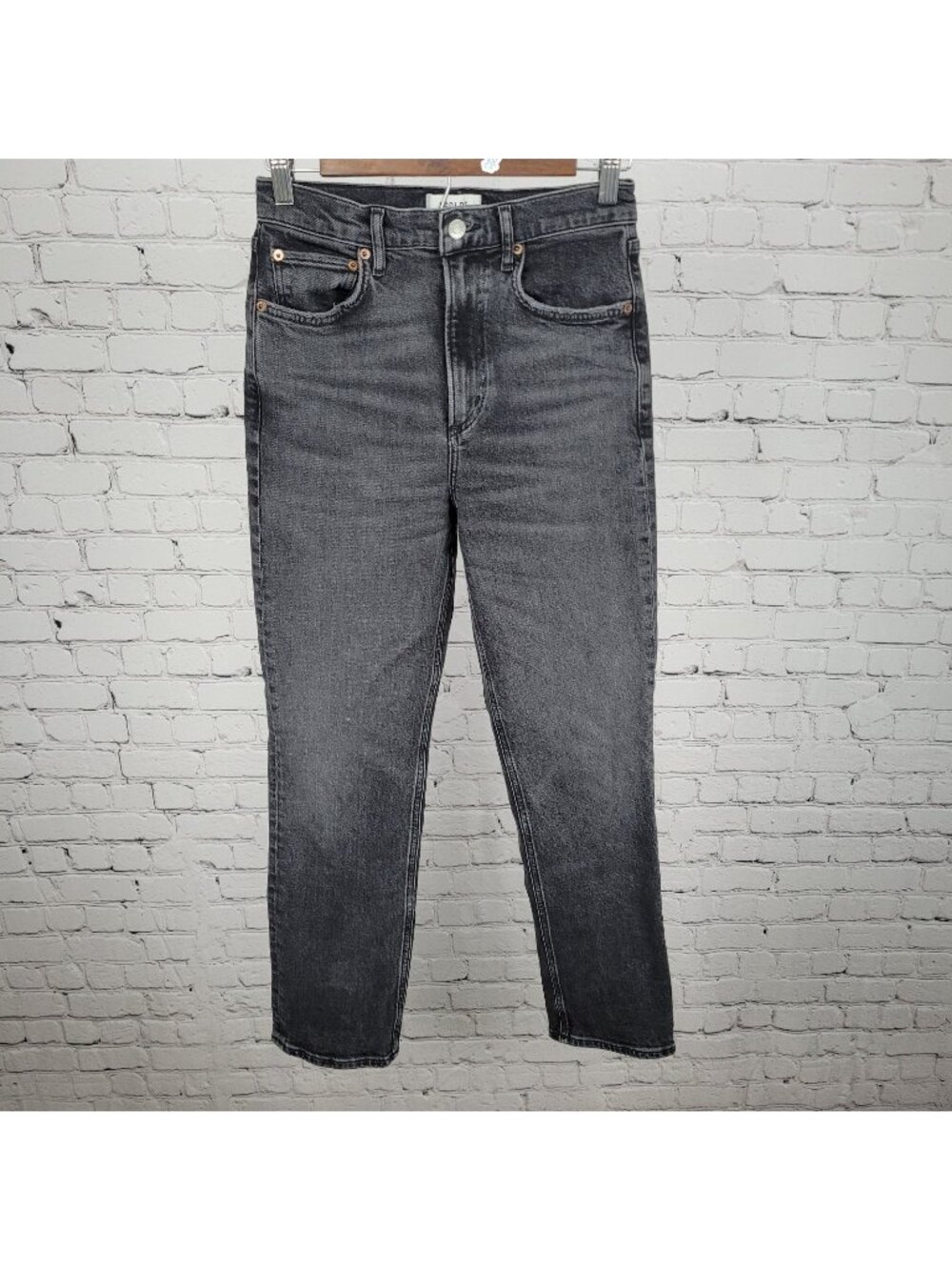 AGOLDE LA Grey Denim High Rise Straight Leg Jeans Size 26 (26x29)